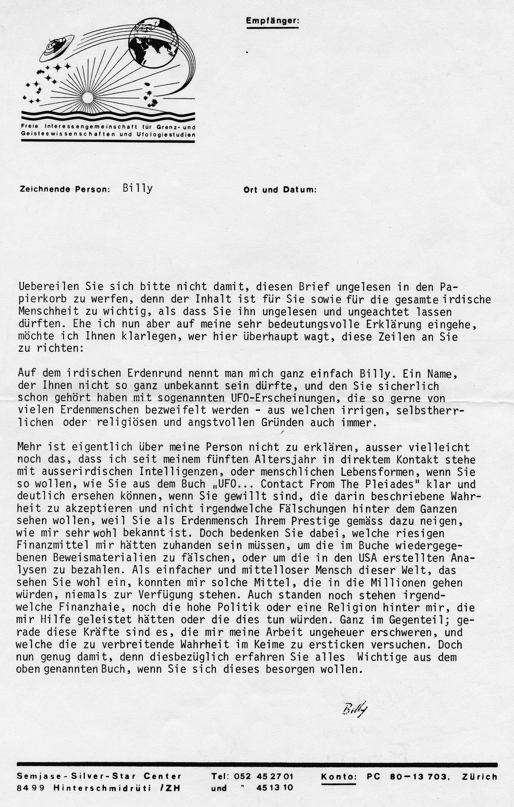 Originalbrief – Seite 1 von 7